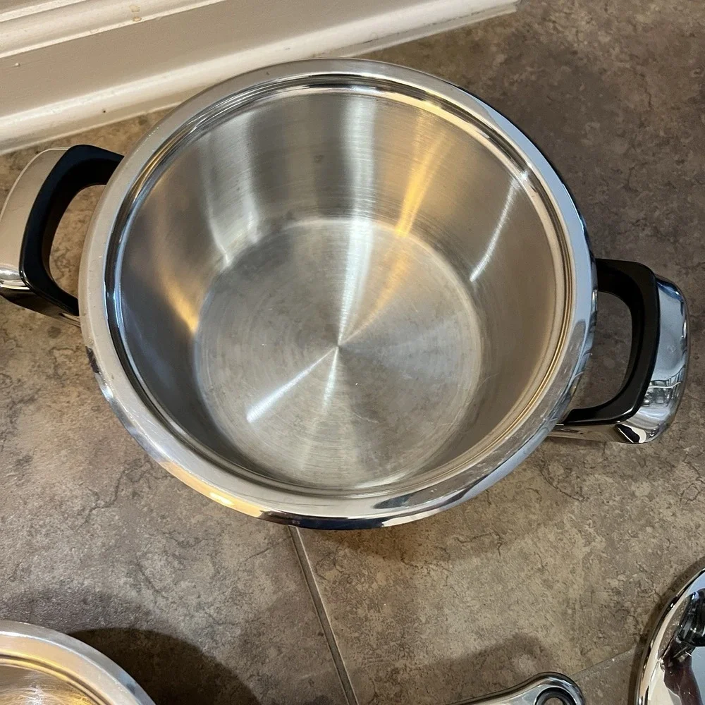7 Piece‎ Set Nutri Stahl Rainbow stainless Cookware Saucepan Stock Pots W/lids